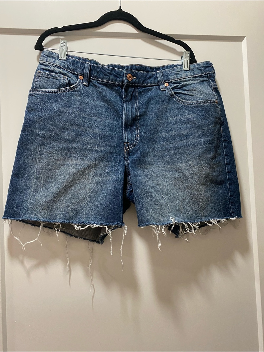 H&M Women's Distressed Denim Cutoff Shorts - Blue